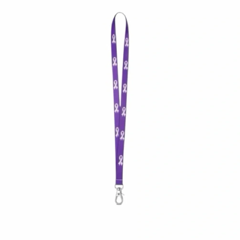 EPILEPSY AWARENESS PURPLE RIBBON LANYARD (CHOICE ONE OF 3 DIFFERENT COLORS) New